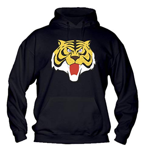  Felpa Uomo con Cappuccio Basic Top qualità Top vestibilità - l\'Uomo Tigre - Divertente Humor Made in Italy (Nero, XL)