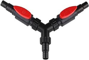 AquaOne Connettore A Y Per Tubi CST-01F – 20/25 Mm Con 2 Rubinetti, Per Acquari E Laghetti