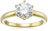 Amazon Collection Platinum-Plated Sterling Silver Infinite Elements Cubic Zirconia Round Solitaire...