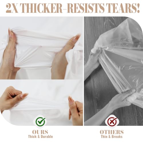 Image of 600FT X 54IN Plastic Table Cloth Disposable, White Table Cover Roll