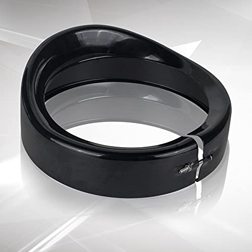 Image of NTHREEAUTO 7 inch Headlight Visor Trim Ring Gloss Black Motorcycle Headlamp Frenched Rings Decorate Accessories Compatible with Harley Road King Electra Glide Heritage Softail Touring (Gloss Black)