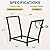 Swellisher Firewood Rack for Indoor Outdoor Usage, Trapezoid Firewood Holder with 2 Hanging Hooks, Heavy Duty Wood Rack for Outdoor Patio, Black
