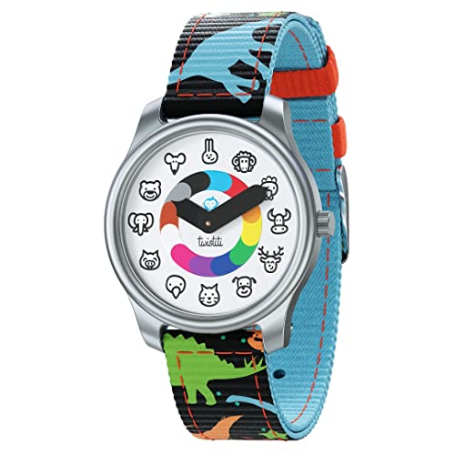 Twistiti Primer Reloj Pedagógico Niño, Dial Símbolos Animales, Aprendizaje del Tiempo a partir de 3 años, Impermeable 50M, Fotoluminiscente, Pulseras intercambiab