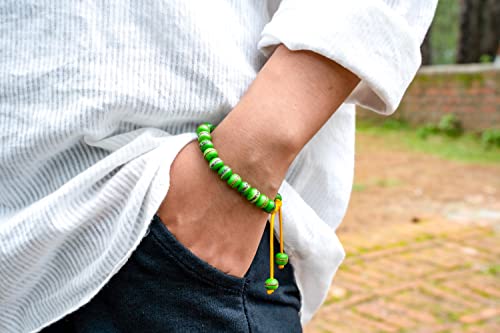 Image of Handmade Tibetan Medicine Wrist Mala Bracelet - Buddhist Meditation Prayer Beads Healing Mala