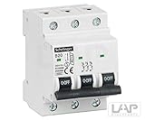  Leitungsschutzschalter LS-Schalter Sicherungsautomat 10A bis 32A 1-polig 3-polig (3-polig B 20A)
