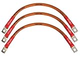 EZ GO RXV Golf Cart Battery Cable 3 Piece Kit 4-AWG (3) 12' 4 Gauge Battery Interconnect Link Cable 100% Copper with 5/16' Hole Ring Terminal Ends and Heat-Shrink. Made in USA
