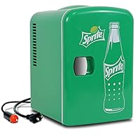 Sprite Mini Fridge - Refrigerator for Bedroom Office Portable Beverage Cooler,12V 110V Refrigerador For Drinks, Soda, Wines, Use In Car, Dorm, Outdoor, 6 Can, Compact small fridge.
