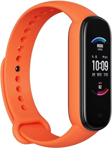 Amazfit Band 5 Activity Fitness Tracker for Women, Alexa Built-in, 15-Day Battery Life, Blood Oxygen, Heart Rate, Sleep & Stress Monitoring, 5 ATM Water Resistant, Health Smart Watch, Orange