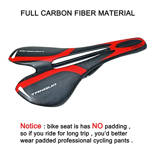 Tanup Bike Seat Bike Saddle Carbon Bike Seat Super Lightweight Carbon Fiber Bicycle Seat Road Bike Saddle Mountain Bike Seat Red Bike Seat Cushion #TOP1