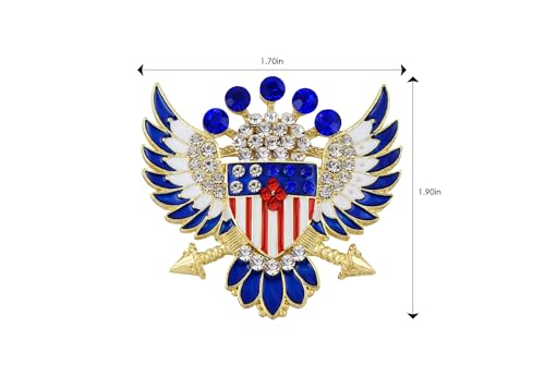 Image of Alilang American Flag USA Sparkly Crystal Rhinestone 4th of July Patriotic Pin Brooch