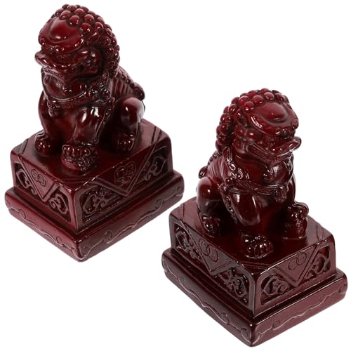 Operitacx Redwood Lion Ornaments Decorative Lion Statue for Home Office Tabletop Adorns for Living - Image 3