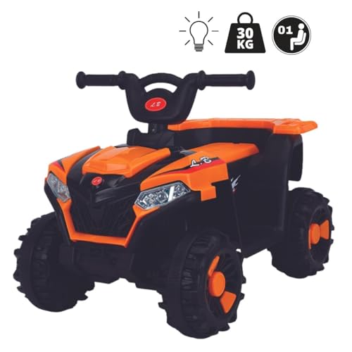 Mini Quadriciclo Elétrico Infantil Bateria 6v com Luz e Som Música (Laranja)