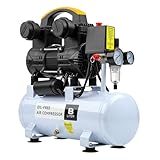 GEARPASS Kompressor 8L Druckluftkompressor 1100W/1.5PS, 2800U/min, 120 L/min, Ölfreier Luftkompressor, 6-8Bar, Mobiles Design mit Tragegriff, Ideal für Reifenbefüllung und leichte Werkstattarbeiten