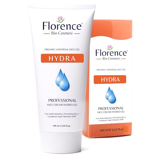 Hydra Florence - Gel Universal para rostro, cuello y escote, Con Ácido Hialurónico, Pro Vitamina B5, Complejo Hidratante NMF - 100ml Made in Italy