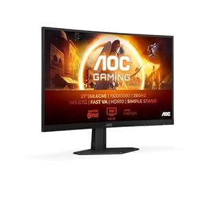 AOC Gaming C27G4ZXED – 27 Zoll Full HD Curved Monitor, 280 Hz, 1ms, HDR10, FreeSync Premium (1920×1080, HDMI, DisplayPort) schwarz/grau