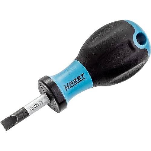 Hazet Schraubendreher (Schlitzprofil, extra kurze Ausführung: 89 mm) 801NK-55
