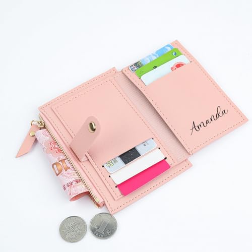 Personalized Women's Small Wallet With Name, Customized Bridesmaid Name Coin Purse, Mother's Day Gift, Credit Card Holder Coin Purse4
