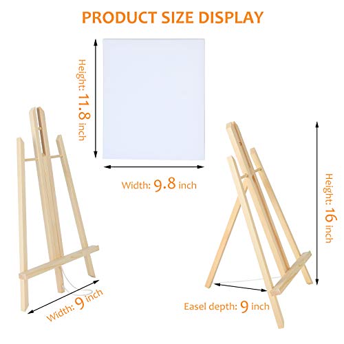 Easel & Canvas Sets 52 Pcs Painting Supplies(4 Pcs Easels+4 Pcs Canvases+ 40 Pcs Brushes+4 Pcs Palettes)16 Inch Tabletop Easel Wooden Art Easel For Kids & Adults/Sip And Paint Party Supplies #TOP4
