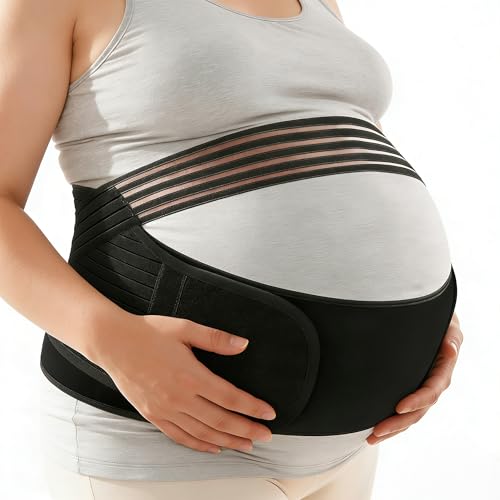 Lanuozuo Plus Size Pregnancy Belly Band 3XL/4XL Maternity Support Belt for Belly Waist & Back Pain Relief Adjustable & Breathable for Pregnant Moms (Fits Waist 43-59)