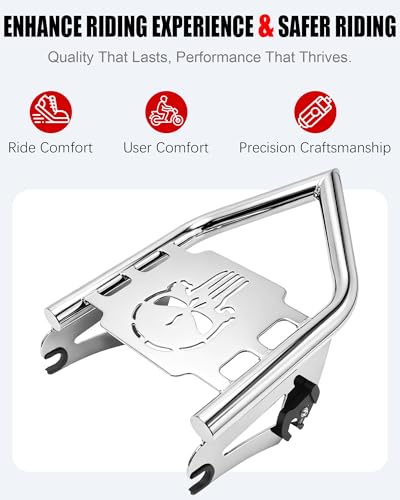 Image of Chrome Detachable Luggage Rack for Harley Touring, Street Glide, Road Glide, Electra Glide, Road King, Ultra Limited 2009-2025