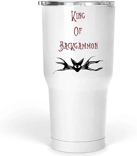 Backgammon Players Gift, Great Housewarming Gift for Sister - Game Playing, Gambling and Dice Tactics on 30 Oz White Stainless Steel Large Tumbler