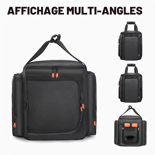 OURHZTB Sac de transport pour enceinte Compatible avec JBL Partybox Encore Essential/Essential 2 - Housse de voyage portable avec poches pour chargeur, microphone et accessoires - Sac de rangement – vue 6