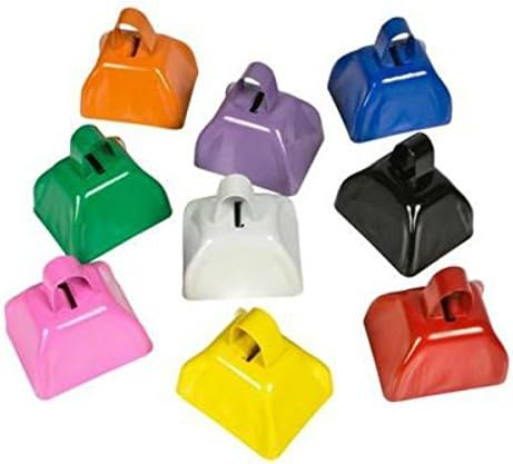 Metal Cowbell Noisemakers - School Cowbells Set 12 Pack - Play Kreative TM (Assorted)
