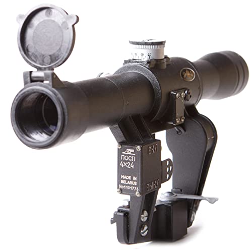 BelOMO POSP 4x24 M. Optical Rifle Scope. Russian Side Mount. 1000m Rangefinder. 1 MOA. Combloc
