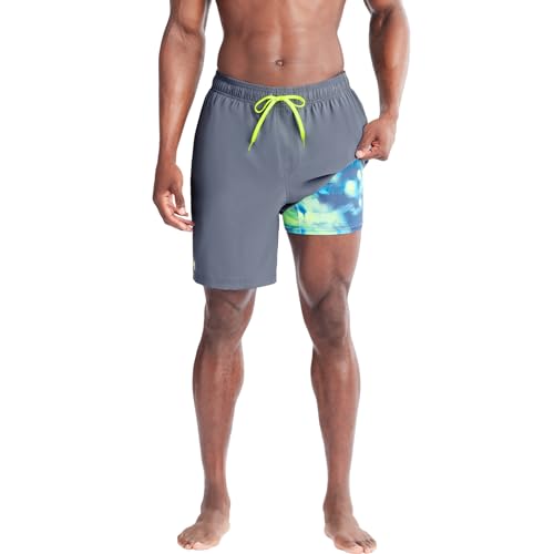 Image of Under Armour Men's Compression Lined Volley Swim Trunks, UPF 50+ Sun Protection, Drawstring Closure & Elastic Waistband