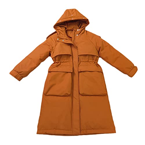 Doudoune d'hiver pour femme contre le froid veste duvet canard orange