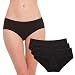 Hesta Women's Organic Cotton Basic Panties Underwear 3 Pack (Small, 3Blacks)