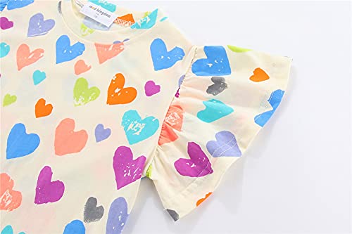 LittleSpring Girls Short Sleeve Tshirts Ruffle Sleeve Summer Tees3