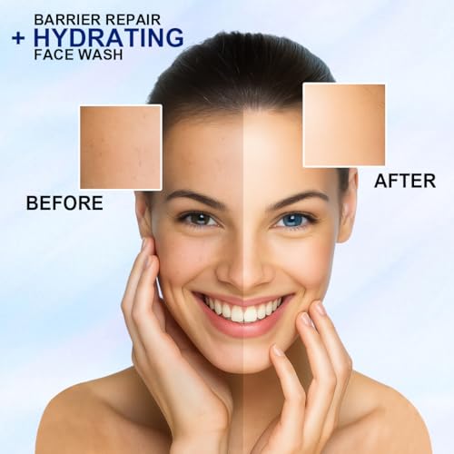 Image of Freeskin Barrier Repair Hydrating Face Wash with Ceramides & Hyaluronic Infused | Soothes Redness & Irritation | Gentle Daily Face wash for Healthy, Moisturized Skin - 100 ml