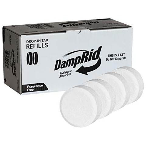 DAMPRID Fragrance Free Drop 4 Pack-15.8 Oz. Refill Tabs-Moisture Absorber, from Numerous Environments and Remove Foul Odors Cover