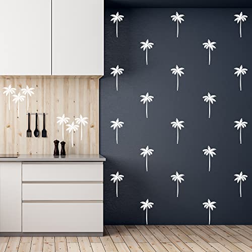Vinilos decorativos blancos con diseño de palmera 24 pcs miniatura 3