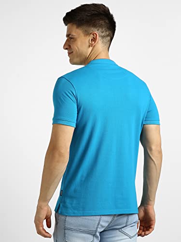 Image of Urbano Fashion Men's Solid Slim Fit Half Sleeve Cotton Polo T-Shirt with Mandarin Collar