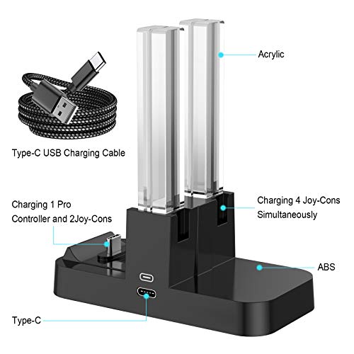 EPULY Switch Dock carregador compatível com Nintendo Switch, base de carregador com indicador de car
