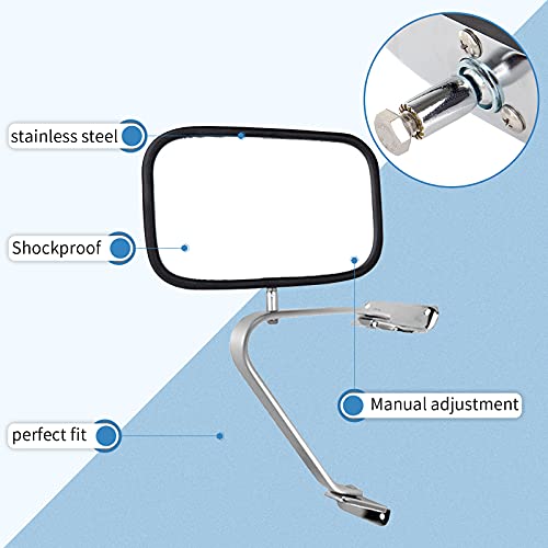 Eccpp Manual Side View Mirrors Plastic Pair Set For Ford For F-Series For F150 For F350 Bronco Pickup Truck Suv #TOP5
