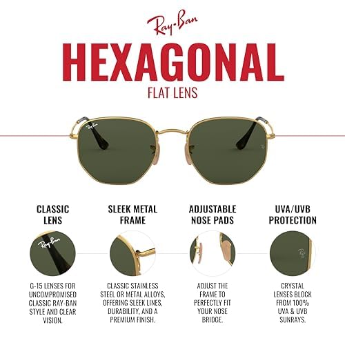 Image of Ray-Ban RB3548N Hexagonal Flat Lens Hexagonal Sunglasses