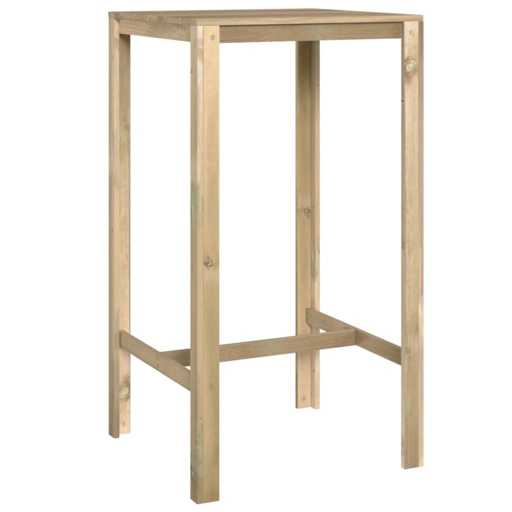 Tavolo da Bar 60x60x110 cm in Legno di Pino per Giardino e Patio | Mobile alto in legno naturale, ideale per aperitivi in terrazzo, balcone o veranda. Struttura stabile e durevole.