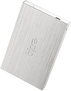 Bipra 1TB 2.5 inch USB 2.0 FAT32 Pocket Size Slim External Hard Drive - Grey/Silver