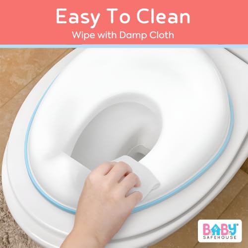 Image of BabySafeHouse Potty Training Toilet Seat Cover with Storage Hook, Blue