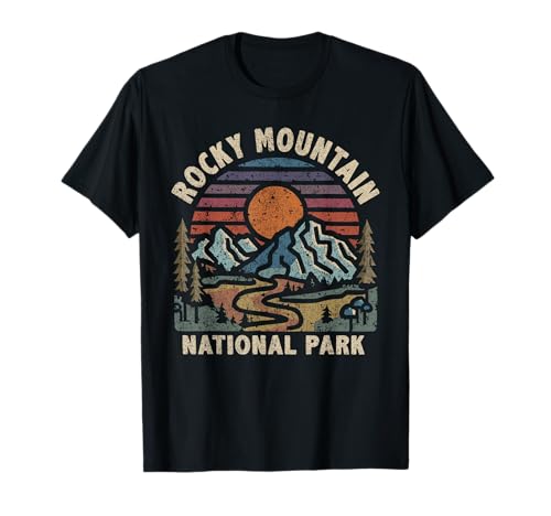 Rocky Mountain National Park Retro Sunset Mountains T-Shirt