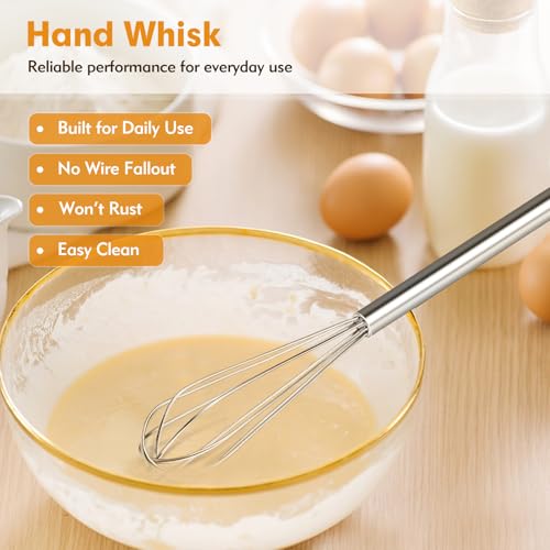 Mini Whisk, Stainless Steel Small Hand Whisk & Egg Beater for Blending, Beating, Stirring, Cooking and Baking - Image 4