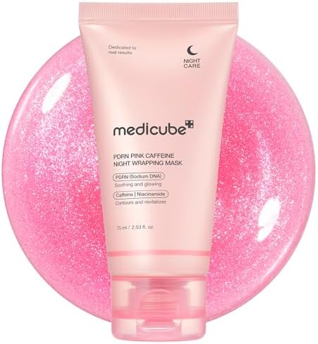 medicube PDRN Caffeine Overnight Wrapping Peel Off Facial Mask | Firming, Depuffing & Hydration | Salmon DNA + Caffeine + Collagen For Refined, Glass Skin & Face Contour Support | Korean Skin Care