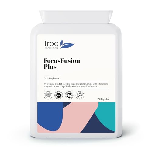 FocusFusion Plus 60 Capsules - Daily Cognitive Function Supplement to Support Concentration & Focus - Gingko Biloba, Bacopa Monnieri & Other Essential Brain Nutrients
