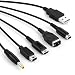 Tobfit 5 in 1 USB Ladekabel für Nintendo 3DS/3DS XL/DS/DSI/2DS/2DS XL/DS Lite/NDSL/DSL/Wii U/GBA SP/PSP 1000/2000/3000