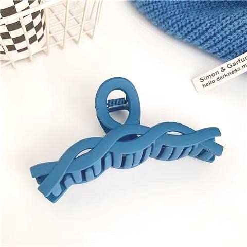 7PCS Blue Hair Claw Clips, Lightweight Big Strong Hold Nonslip Matte Claw for Thick Hair & Thin Hair & Curly Hair, 90's Vintage Jaw Clips for Women & Girls, - Image 7