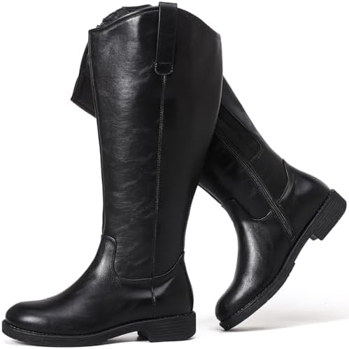 Luoika Women's Extra Wide Calf Knee High Boots, Western Cowyboy C...