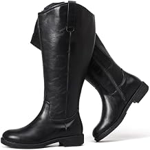 Luoika Womens Extra Wide Calf Knee High Boots, Western Cowyboy Cowgirl Knee-High Boots Plus Size Wide Width Low Heel Winter Fall Boots.